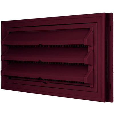 9-3/8 in. x 17-1/2 in. Foundation Vent Kit with Trim Ring and Optional Fixed Louvers (Molded Screen) in #078 Wineberry - Super Arbor
