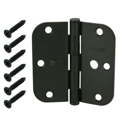 3-1/2 in. Oil-Rubbed Bronze 5/8 in. Radius Security Door Hinges Value Pack (3-Pack) - Super Arbor