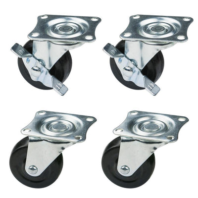 2 in. Low Profile Rubber Swivel Plate Casters (4-Pack) - Super Arbor