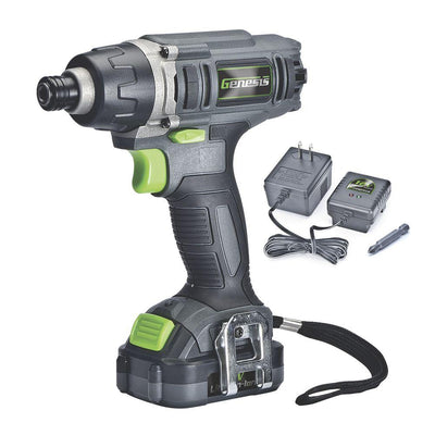 12-Volt Lithium-ion Cordless Quick-Change Impact Driver with Light, Power Indicator, Charger, Battery and Bit - Super Arbor