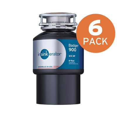 InSinkErator Badger 900 3/4 HP Continuous Feed Garbage Disposal (6-Pack) - Super Arbor
