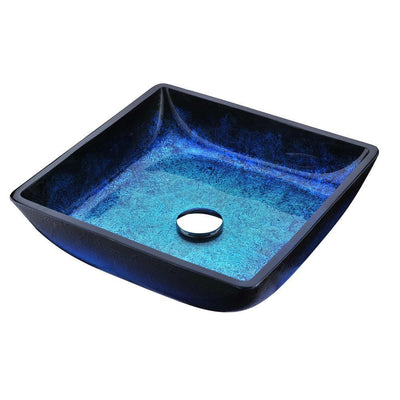 Kuku Deco-Glass Vessel Sink in Blazing Blue - Super Arbor
