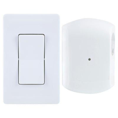 Wireless Remote Wall Switch Light Control with Grounded Outlet Receiver - Super Arbor