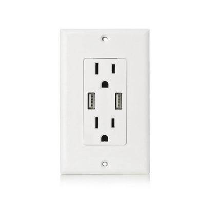 Electrical Outlet Receptacle with 2-High Power USB Ports - Super Arbor