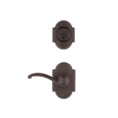 Austin Venetian Bronze Single Cylinder Deadbolt and Passage Lever Combo Pack Featuring SmartKey Security - Super Arbor