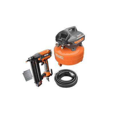 6 Gal. Electric Pancake Air Compressor and 18-Gauge 2-1/8 in. Brad Nailer - Super Arbor