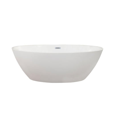 Jolie 69 in. Acrylic Flatbottom Non-Whirlpool Soaking Bathtub in White - Super Arbor