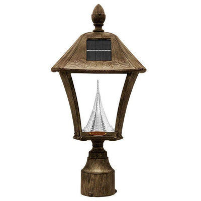Baytown Solar Weathered Bronze Outdoor Post/Wall Light with Bright/Warm-White LEDs - Super Arbor