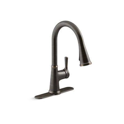Tyne Single-Handle Pull-Down Sprayer Kitchen Faucet in Oil-Rubbed Bronze - Super Arbor