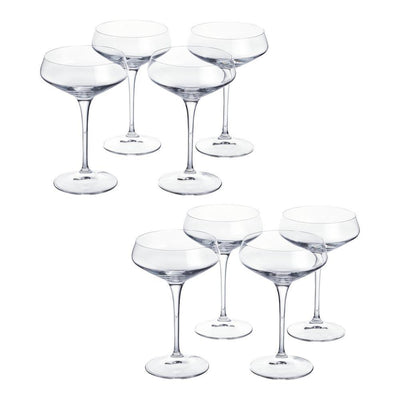 Genoa 11.25 oz. Lead-Free Crystal Coupe Cocktail Glasses (Set of 8) - Super Arbor