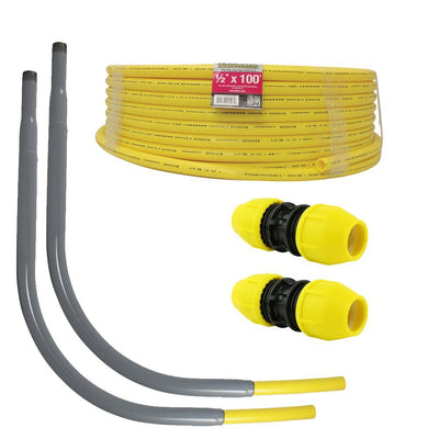 1 in. Polyethylene Gas Pipe New Install Kit (1) 1 in. x 100 ft. Pipe (2) 1 in. Couplers (2) 1 in. Meter Risers