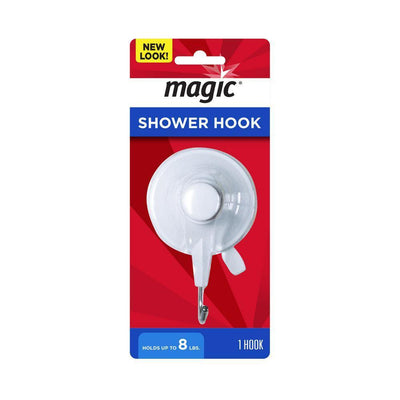 Bath Suction Hook in White/Metal - Super Arbor