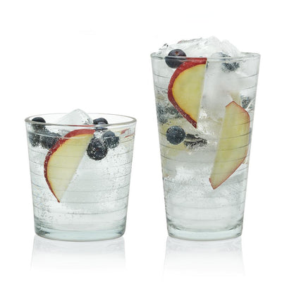 Hoops 16-Piece Glass Tumbler Set - Super Arbor