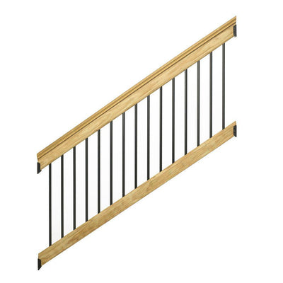 6 ft. Pressure-Treated Stair Railing Kit with Black Aluminum Balusters - Super Arbor