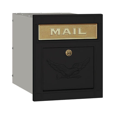 4100 Series 11.5 in. W x 13.25 in. H x 15.75 in. D Black Locking Eagle Door Cast Aluminum Column Mailbox - Super Arbor
