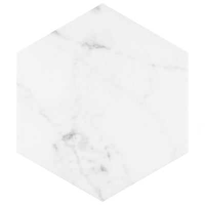 Merola Tile Classico Carrara Hexagon 7 in. x 8 in. Porcelain Floor and Wall Tile (7.67 sq. ft. / case)Merola Tile Classico Carrara Hexagon 7 in. x 8 in. Porcelain Floor and Wall Tile (7.67 sq. ft. / case)