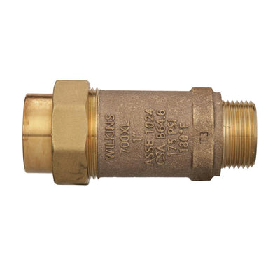 1 in. Union FMTC Inlet x 1 in. MMTC Outlet Lead-Free Bronze Dual Check Valve