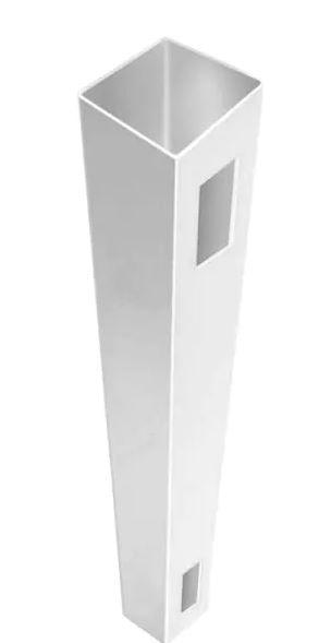 Veranda Linden 5 in. x 5 in. x 7 ft. White Vinyl Routed Fence End/Gate Post - Super Arbor