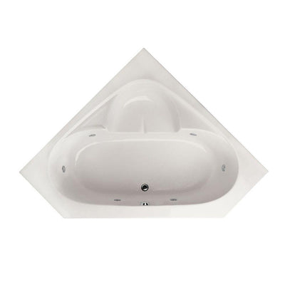 Studio 60 in. Acrylic Corner Drop-in Whirlpool Bathtub in White - Super Arbor