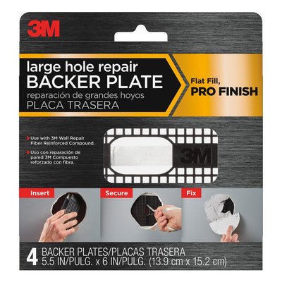 3M 6 in. Plastic Wall Repair Backer Plate (4-Pack) - Super Arbor