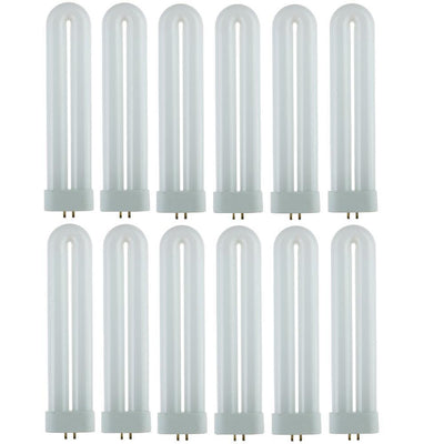 8 in. 15-Watt T6 U-Bent Ful Twin Tube Plugin CFL Light Bulb Black Light (12-Pack) - Super Arbor