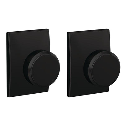 Custom Bowery Matte Black Century Trim Dummy  Door Knob (2-pack) - Super Arbor