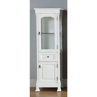 Brookfield 20 in. W x 16.26 in. D x 65 in. H Wall Mounted Bath Linen Cabinet with Glass Door in Bright White - Super Arbor