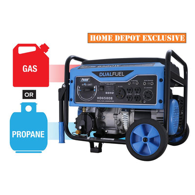 Pulsar 6,580/5,500-Watt Dual Fuel Gasoline/Propane Powered Recoil Start Portable Generator with CARB Compliant 274 cc Engine - Super Arbor