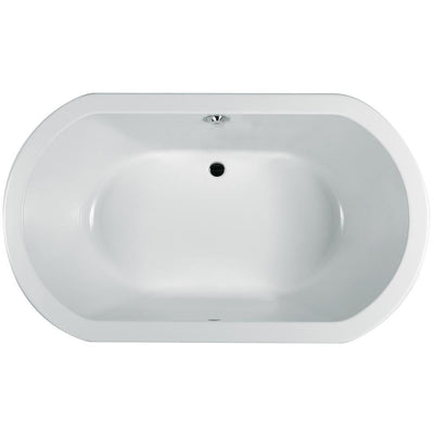 ANZA 60 in. x 42 in. Acrylic Oval Drop-in Center Drain Soaking Bathtub in White - Super Arbor