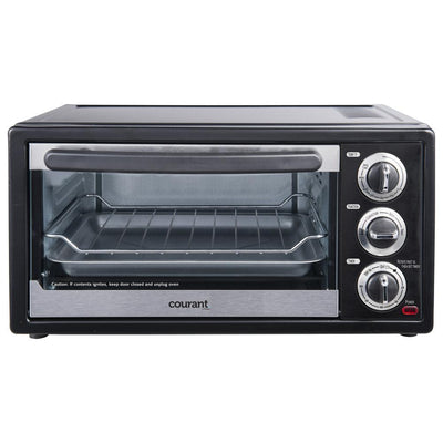 6-Slice Black Convection and Broil Toaster Oven - Super Arbor