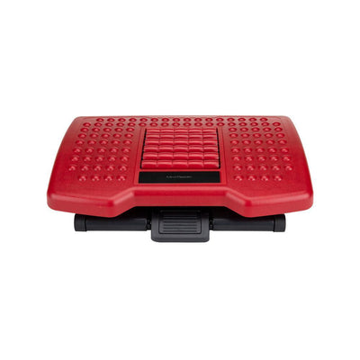 Red Plastic Adjustable Height Ergonomic Foot Rest with Massage Rollers - Super Arbor