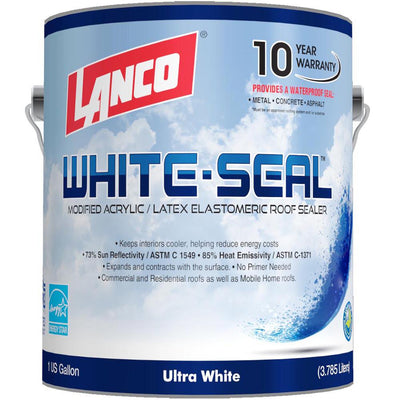1 Gal. White-Seal Acrylic Elastomeric Reflective Roof Coating with High Dirt Pick-Up Resistance