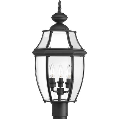 New Haven Collection 3-Light Outdoor Black Post Lamp - Super Arbor