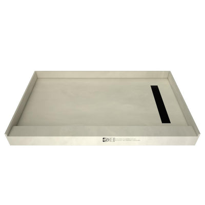 Redi Trench 42 in. x 48 in. Single Threshold Shower Base with Right Drain and Matte Black Trench Grate - Super Arbor