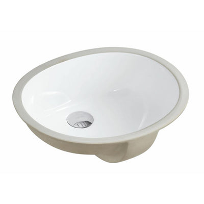 17-1/2 in. x 14-1/4 in. Oval Undermount Vitreous Glazed Ceramic Lavatory Vanity Bathroom Sink Pure White - Super Arbor