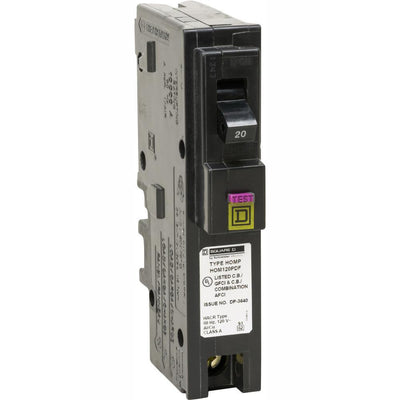 Homeline 20 Amp Single-Pole Plug-On Neutral Dual Function (CAFCI and GFCI) Circuit Breaker - Super Arbor