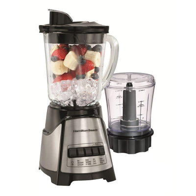 40 oz. 12-Speed Black and Stainless Steel Blender with Food Chopper Jar - Super Arbor