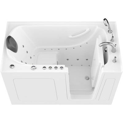 Safe Premier 59.6 in. x 60 in. x 32 in. Right Drain Walk-in Air and Whirlpool Bathtub in White - Super Arbor