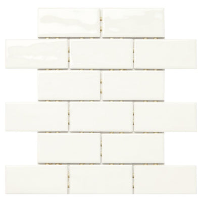 Marazzi LuxeCraft 12 in. x 12 in. x 6.35 mm White Brick Joint Ceramic Mosaic Tile (0.83 sq. ft. / piece) - Super Arbor