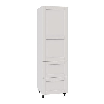 Shaker Assembled 24 in. x 84.5 in. x 24 in. Pantry Cabinet w/ 2-Inner Drawers & 2-Pull Out Deep Drawers in Vanilla White - Super Arbor