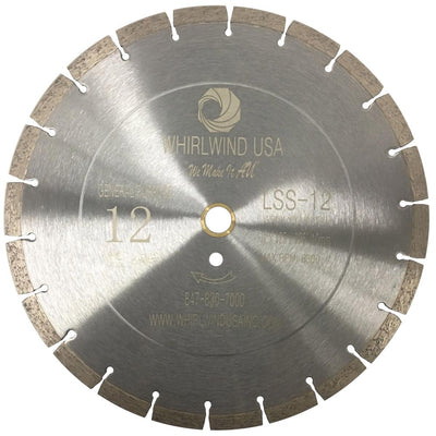 Whirlwind USA 12 in. 20-Teeth Segmented Diamond Blade for Dry or Wet Cutting Concrete, Stone, Brick and Masonry