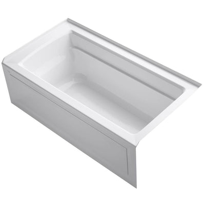 Archer 60 in. Right-Hand Drain Rectangular Alcove Bathtub in White - Super Arbor