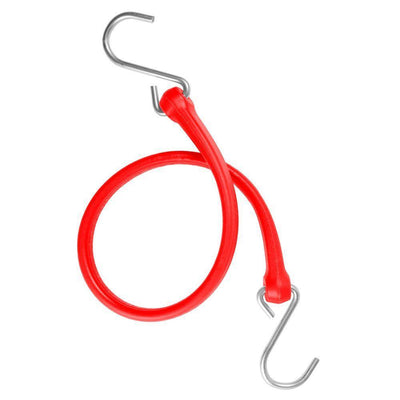 19 in. Polyurethane Bungee Strap with Galvanized S-Hooks (Overall Length: 24 in.) in Red - Super Arbor