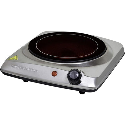 7 in. Silver Single Hot Plate Electric Glass Infrared Stove, 1000-Watt - Super Arbor