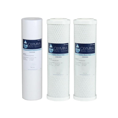 10 in. 3-Stage 5 Micron Replacement Pre-Filter Set (Stages 1-3) for Reverse Osmosis System - Super Arbor