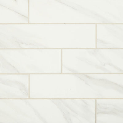 Daltile Selwyn Bianco Calacatta 4 in. x 16 in. Glazed Ceramic Wall Tile (13.2 sq. ft. / Case) - Super Arbor