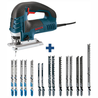 7 Amp Corded Variable Speed Top-Handle Jig Saw Kit with Case and Bonus T-Shank Jig Saw Blades (15-Pack) - Super Arbor