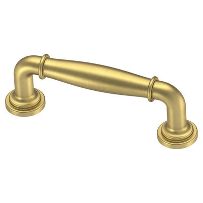 Classic Elegance 3 in. (76mm) Center-to-Center Brushed Brass Drawer Pull - Super Arbor