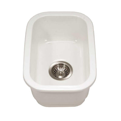 Platus Undermount Fireclay 13 in. Single Bowl Bar Sink in White with Rectangular Basin - Super Arbor