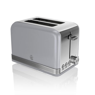 Retro 2-Slice Grey Toaster - Super Arbor